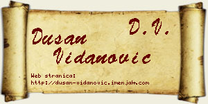 Dušan Vidanović vizit kartica